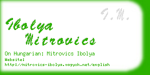 ibolya mitrovics business card